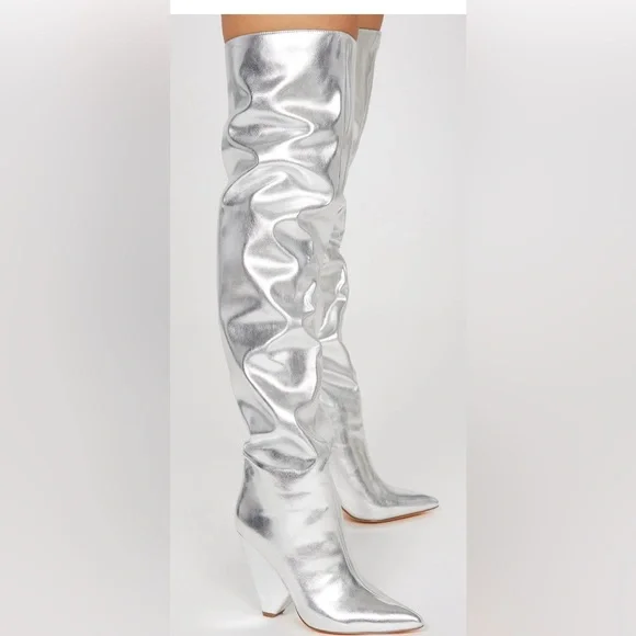 Silver Women's Boots - Picture 3 of 9